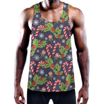 Christmas Berry And Candy Pattern Print Training Tank Top