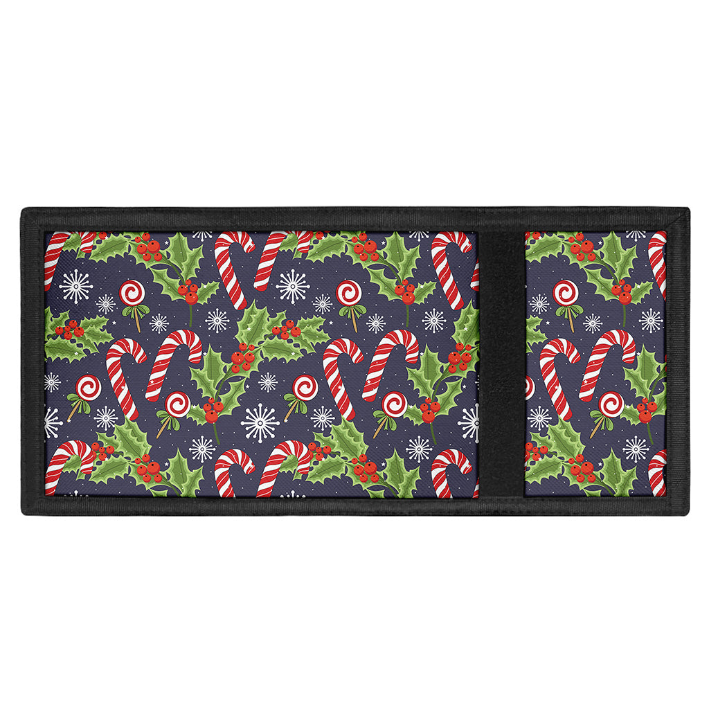 Christmas Berry And Candy Pattern Print Trifold Wallet