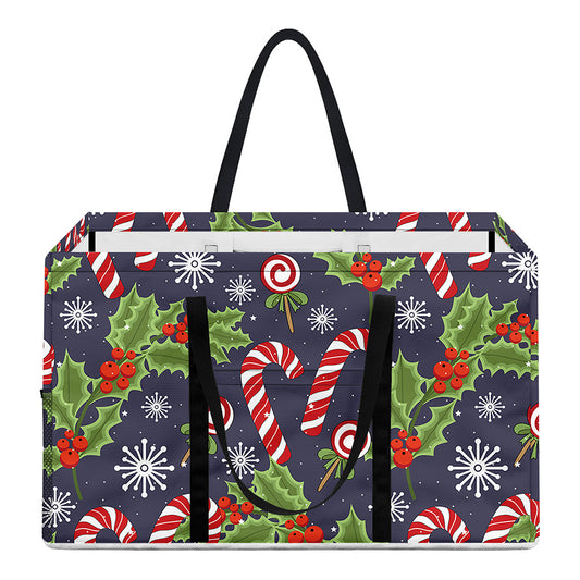 Christmas Berry And Candy Pattern Print Utility Tote Bag