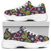 Christmas Berry And Candy Pattern Print White Chunky Shoes