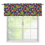 Christmas Berry And Candy Pattern Print Window Valance
