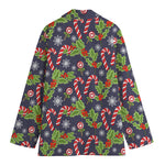 Christmas Berry And Candy Pattern Print Women's Blazer