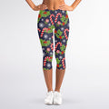 Christmas Berry And Candy Pattern Print Women's Capri Leggings