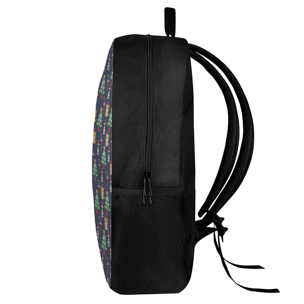 Christmas Boston Terrier And Corgi Print 17 Inch Backpack