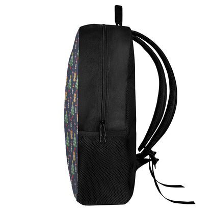 Christmas Boston Terrier And Corgi Print 17 Inch Backpack