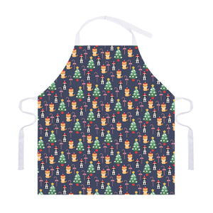 Christmas Boston Terrier And Corgi Print Adjustable Apron