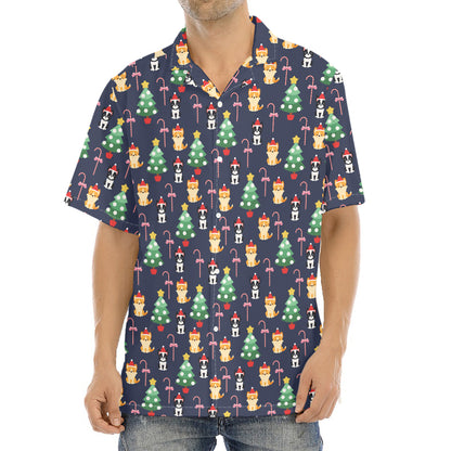 Christmas Boston Terrier And Corgi Print Aloha Shirt