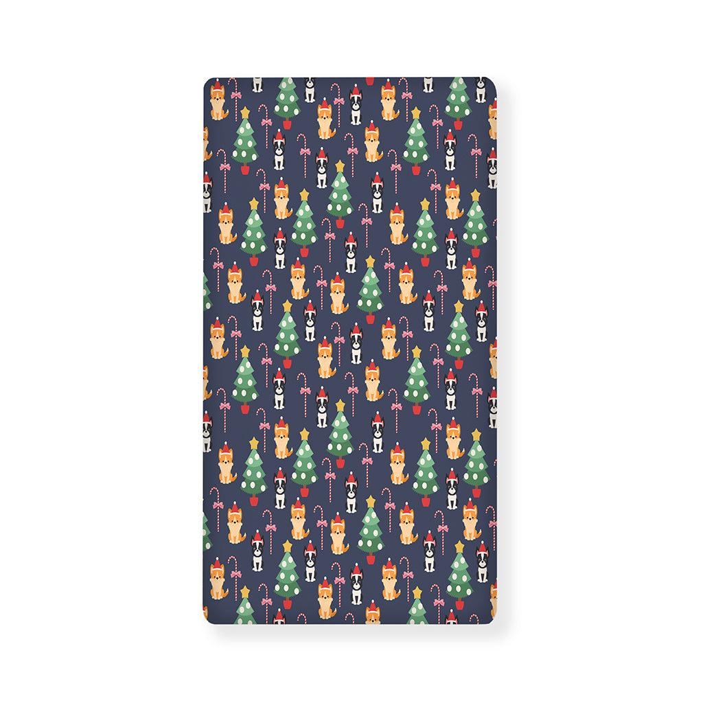 Christmas Boston Terrier And Corgi Print Baby Crib Sheet