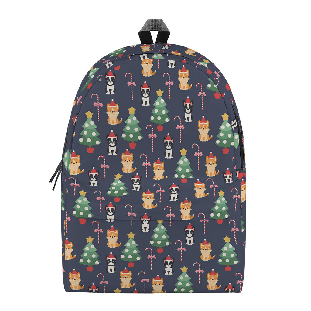 Christmas Boston Terrier And Corgi Print Backpack