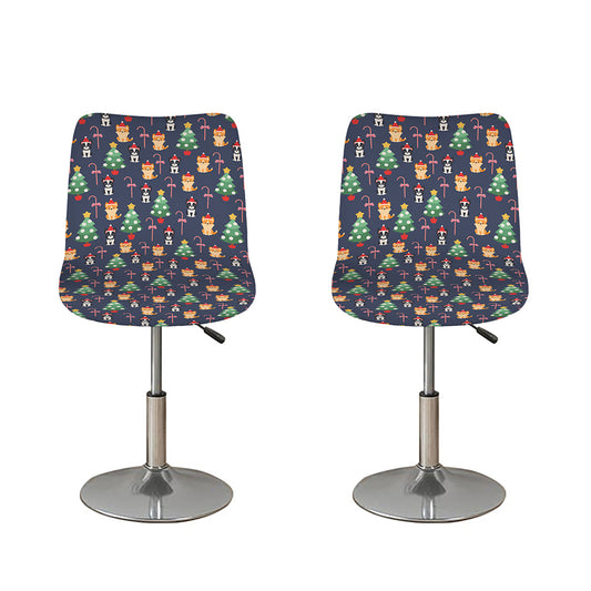Christmas Boston Terrier And Corgi Print Bar Stool Covers