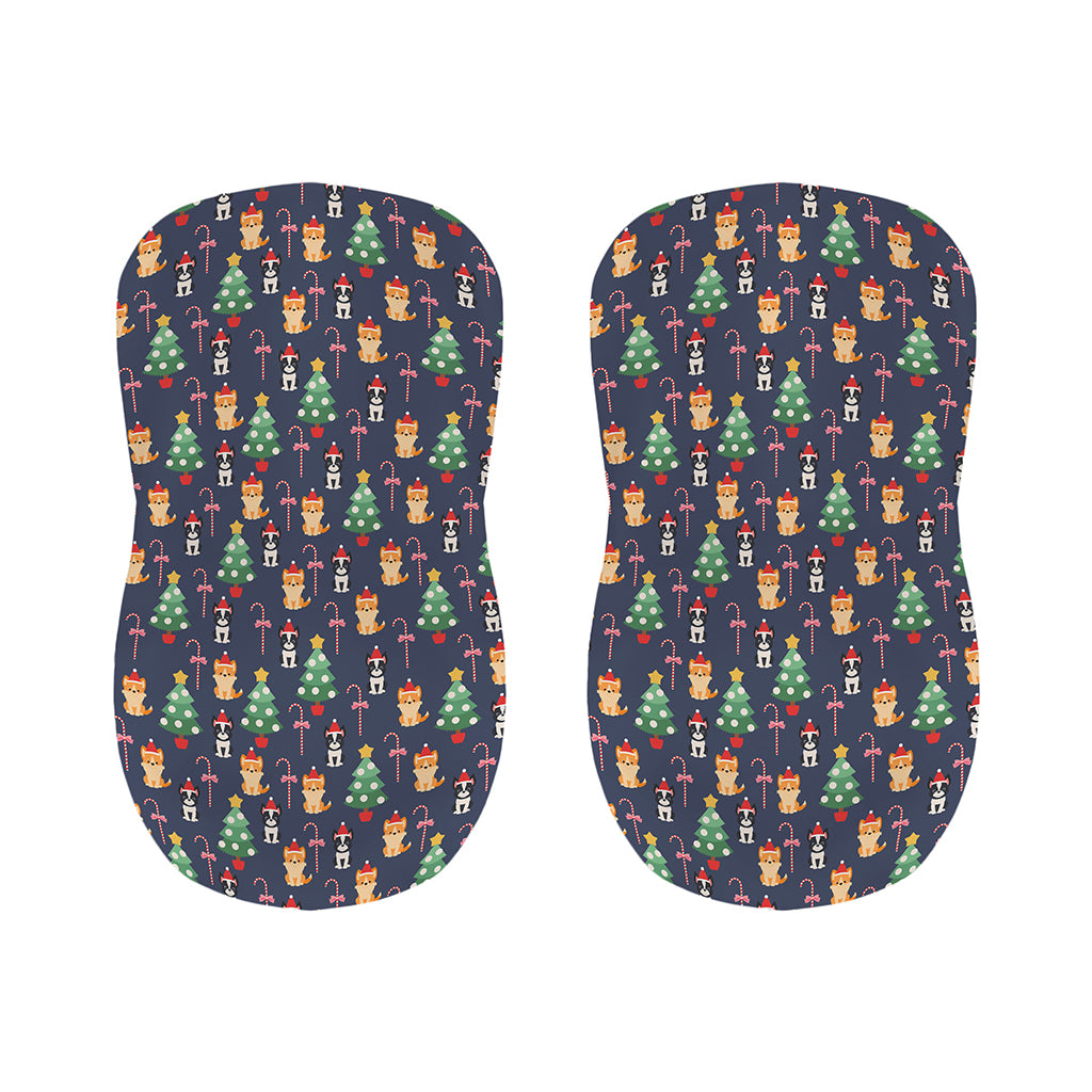 Christmas Boston Terrier And Corgi Print Bar Stool Covers