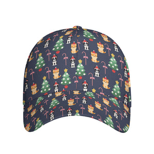 Christmas Boston Terrier And Corgi Print Baseball Cap