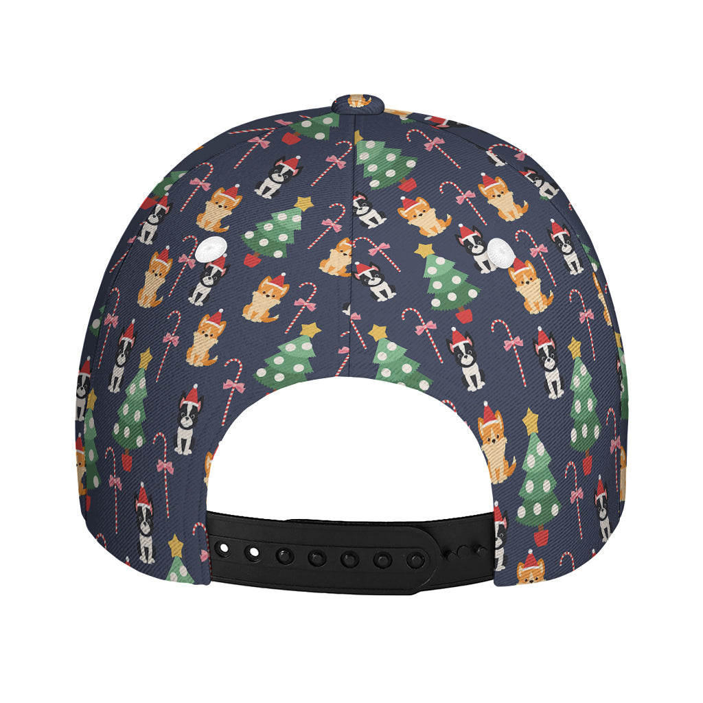 Christmas Boston Terrier And Corgi Print Baseball Cap