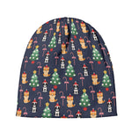 Christmas Boston Terrier And Corgi Print Beanie