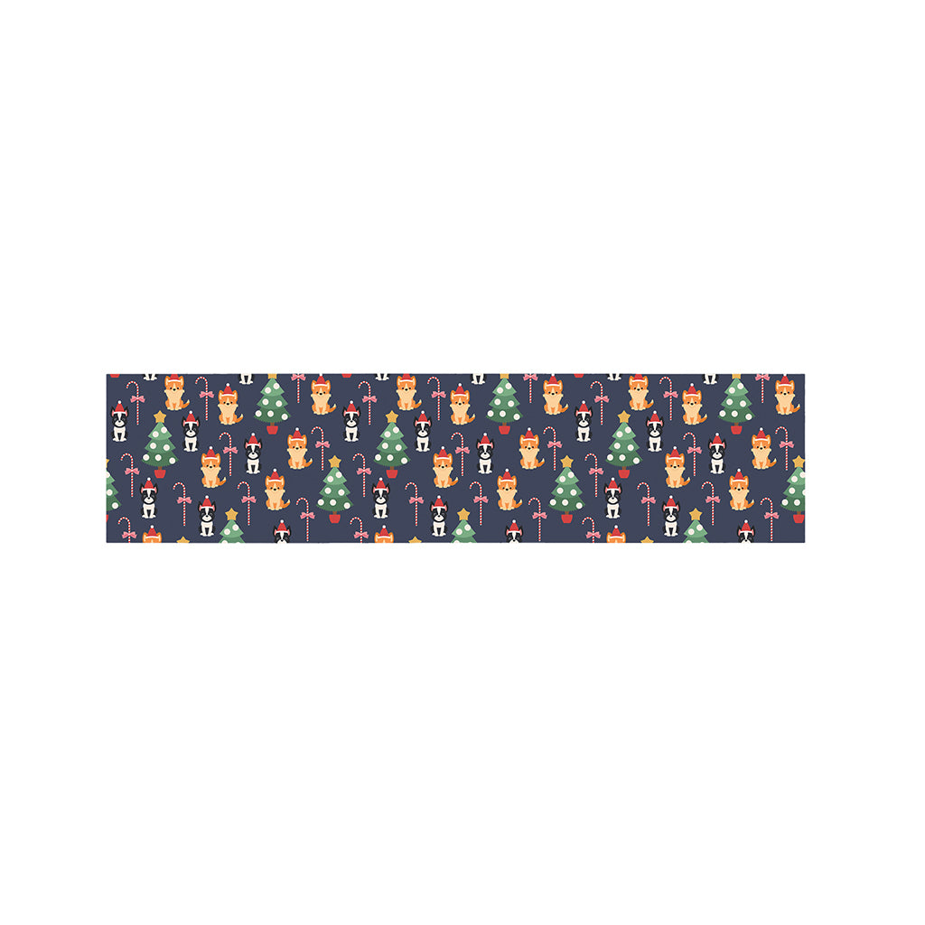 Christmas Boston Terrier And Corgi Print Bed Runner