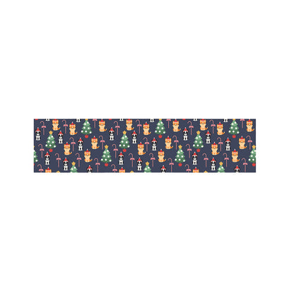 Christmas Boston Terrier And Corgi Print Bed Runner