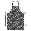 Christmas Boston Terrier And Corgi Print Bib Apron With Pocket