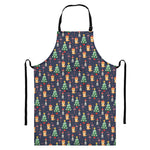 Christmas Boston Terrier And Corgi Print Bib Apron With Pocket
