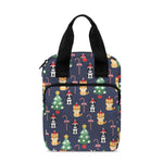 Christmas Boston Terrier And Corgi Print Bible Tote Bag