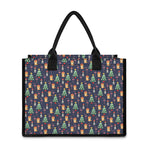 Christmas Boston Terrier And Corgi Print Canvas Tote Bag