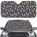 Christmas Boston Terrier And Corgi Print Car Windshield Sun Shade