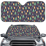 Christmas Boston Terrier And Corgi Print Car Windshield Sun Shade