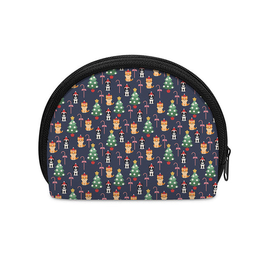 Christmas Boston Terrier And Corgi Print Coin Purse