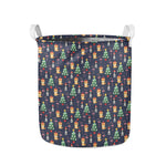 Christmas Boston Terrier And Corgi Print Collapsible Laundry Basket