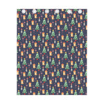 Christmas Boston Terrier And Corgi Print Curtain