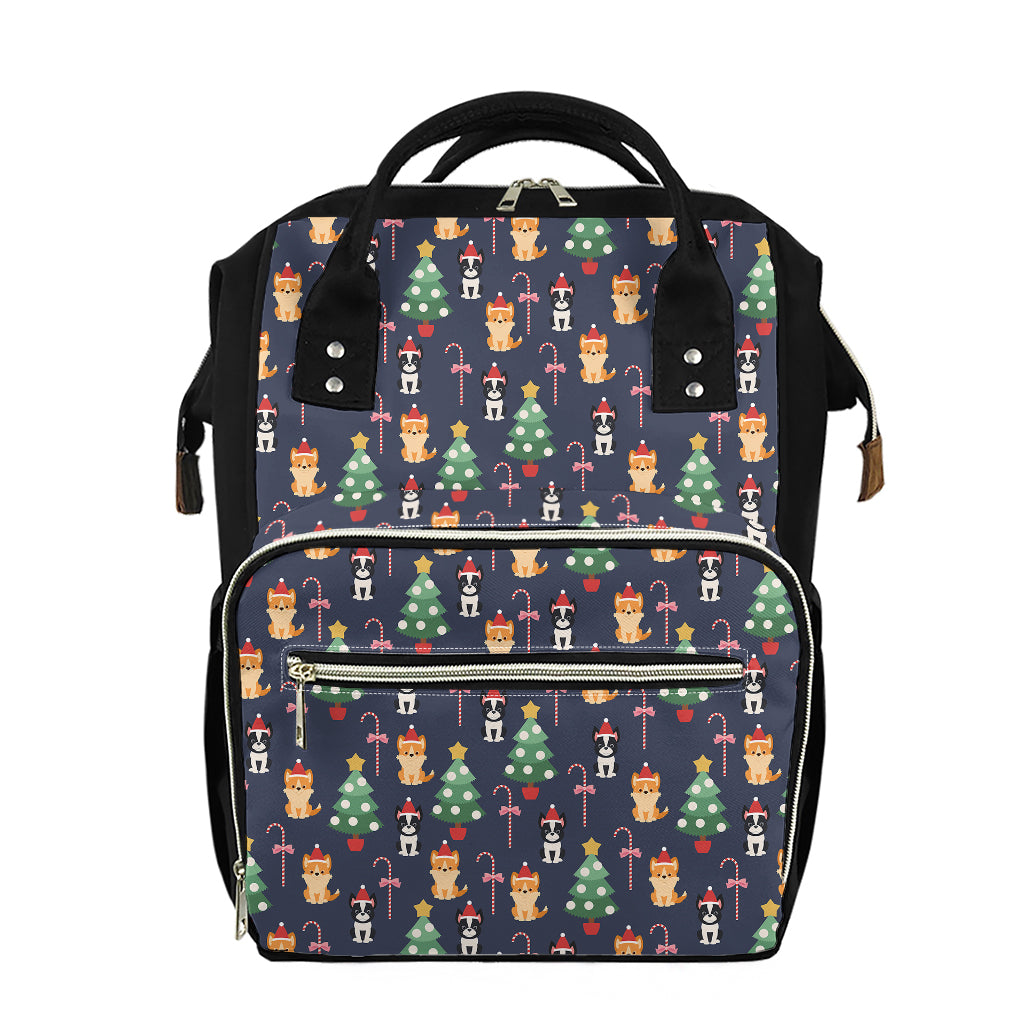 Christmas Boston Terrier And Corgi Print Diaper Bag