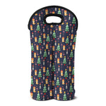 Christmas Boston Terrier And Corgi Print Double Neoprene Wine Tote