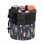Christmas Boston Terrier And Corgi Print Drawstring Makeup Bag