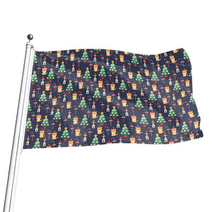 Christmas Boston Terrier And Corgi Print Flag