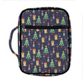 Christmas Boston Terrier And Corgi Print Front Pocket Bible Bag