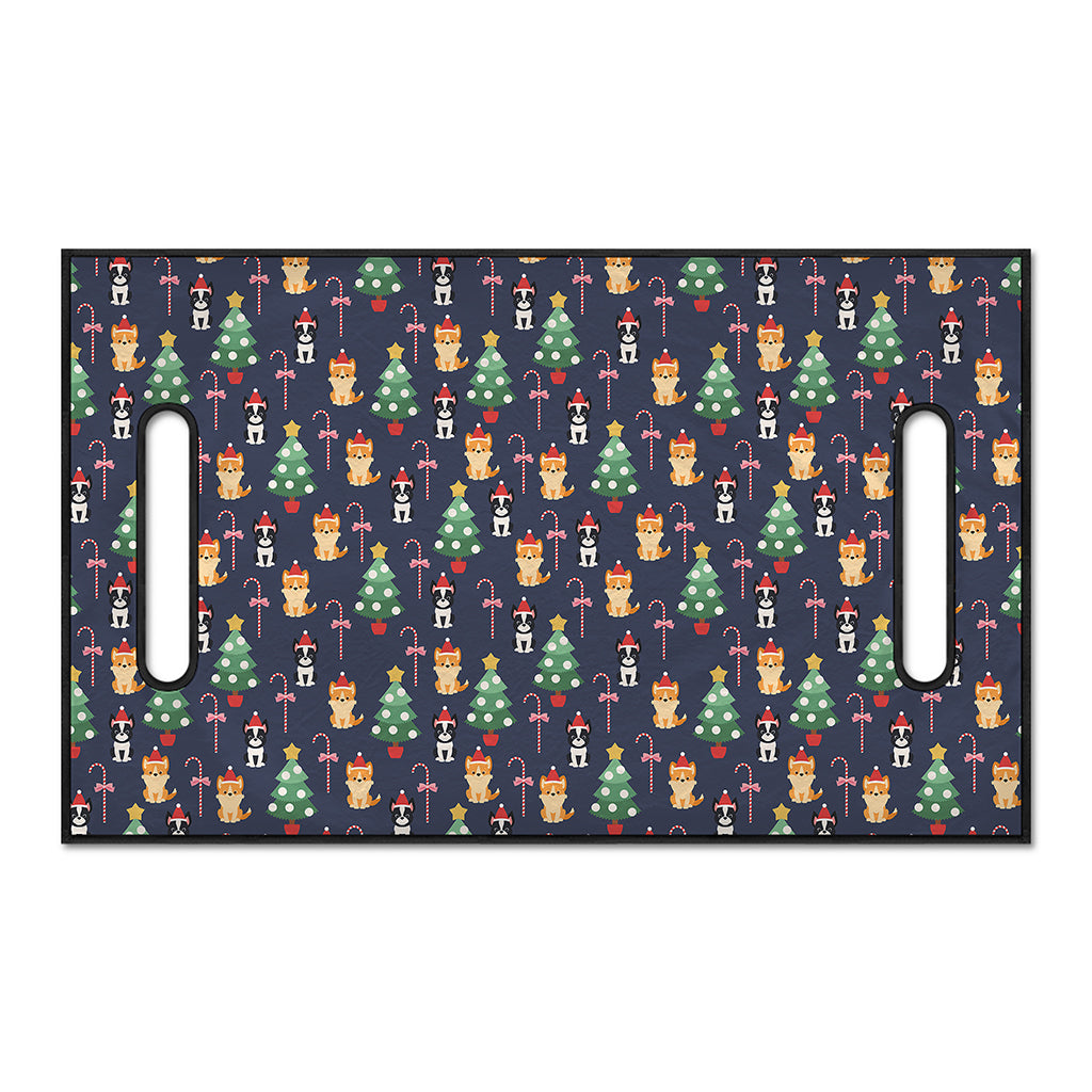 Christmas Boston Terrier And Corgi Print Golf Cart Seat Cover