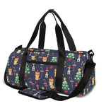 Christmas Boston Terrier And Corgi Print Gym Bag