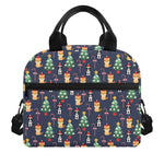 Christmas Boston Terrier And Corgi Print Insulated Lunch Bag