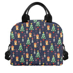 Christmas Boston Terrier And Corgi Print Insulated Lunch Bag