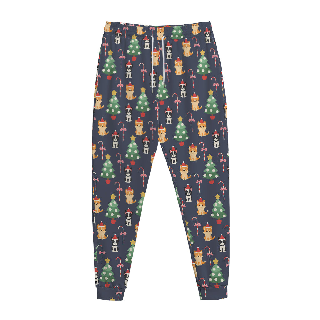 Christmas Boston Terrier And Corgi Print Jogger Pants