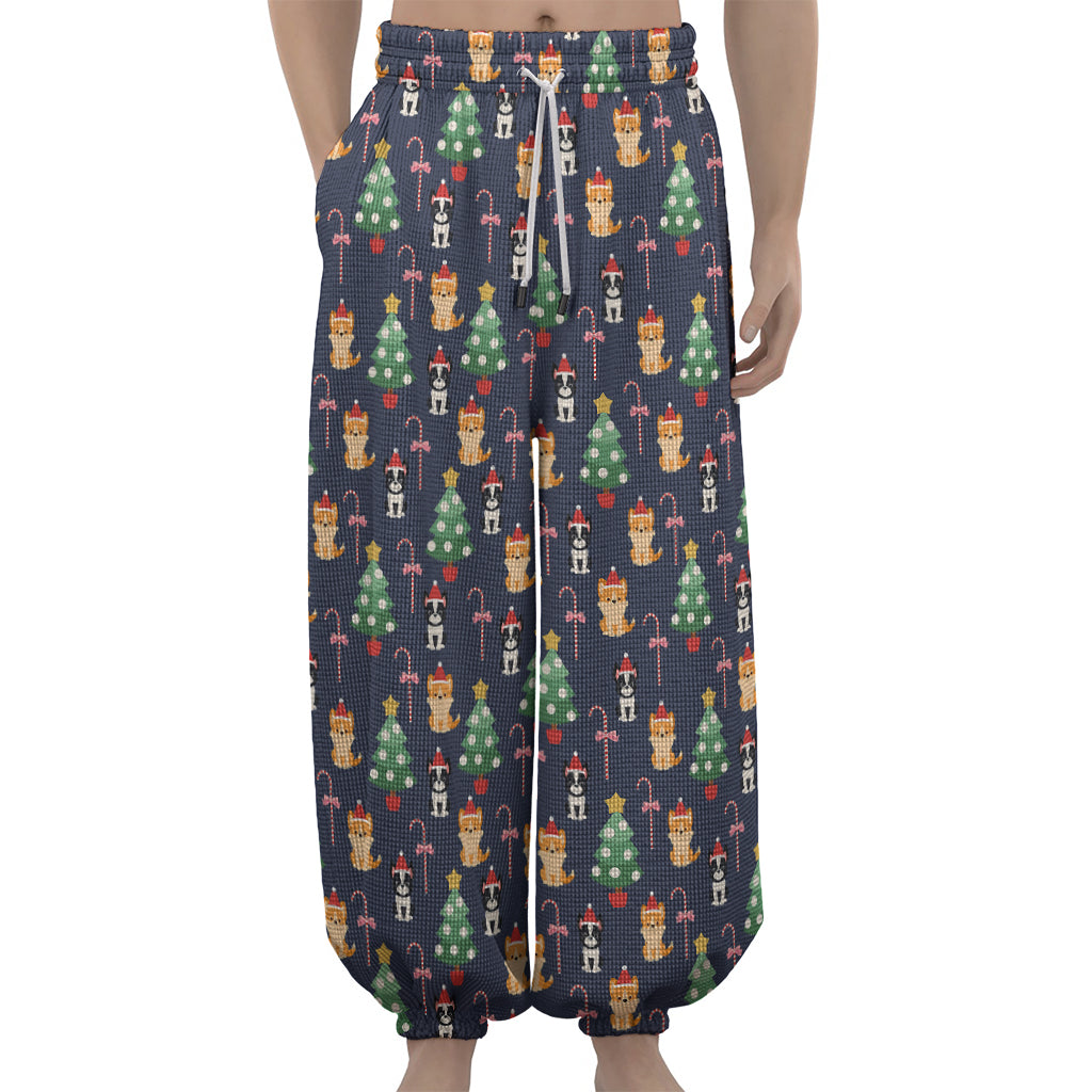 Christmas Boston Terrier And Corgi Print Lantern Pants