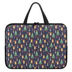 Christmas Boston Terrier And Corgi Print Laptop Sleeve With Handle