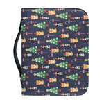 Christmas Boston Terrier And Corgi Print Leather Bible Cover