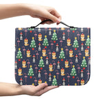 Christmas Boston Terrier And Corgi Print Leather Bible Cover