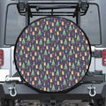 Christmas Boston Terrier And Corgi Print Leather Spare Tire Cover