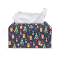 Christmas Boston Terrier And Corgi Print Leather Tissue Box Cover