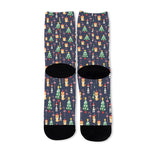 Christmas Boston Terrier And Corgi Print Long Socks