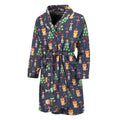 Christmas Boston Terrier And Corgi Print Men's Bathrobe