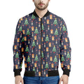 Christmas Boston Terrier And Corgi Print Men's Bomber Jacket