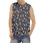 Christmas Boston Terrier And Corgi Print Men's Fitness Tank Top