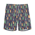 Christmas Boston Terrier And Corgi Print Men's Athletic Shorts